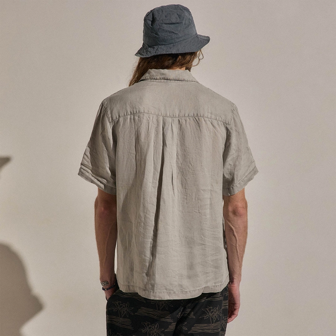 제임스펄스 Lightweight Linen Short Sleeve Shirt - Fog Pigment 상품 이미지 3