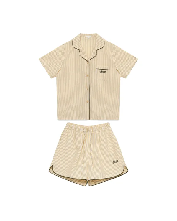 UNISEX Stripe Pajama Set [YELLOW]