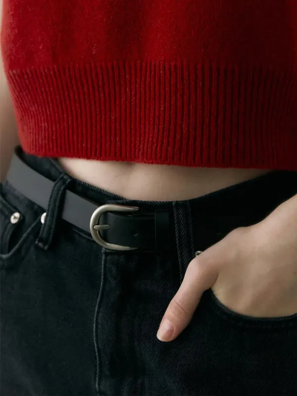 Essential Leather Belt Black