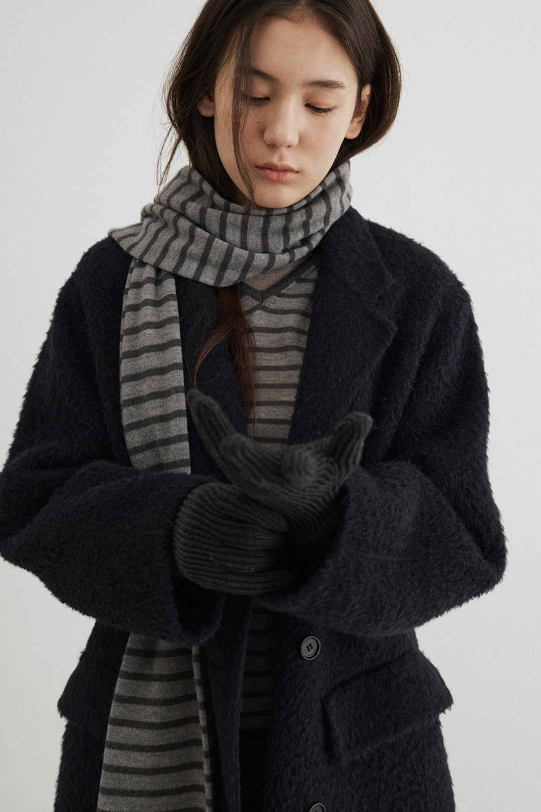 블랭크공삼 alpaca blended stripe muffler (2colors) 상품 이미지 3