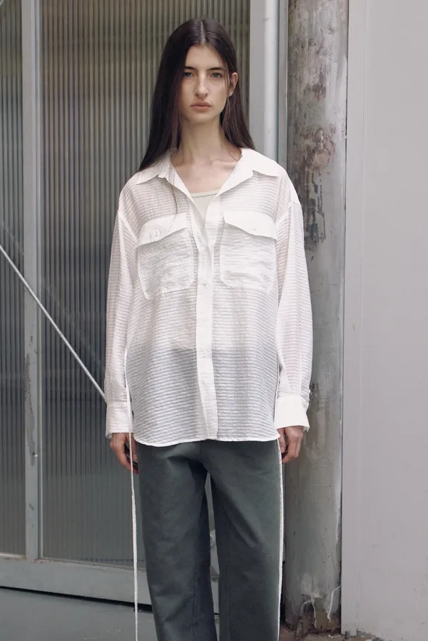 pocket loosefit shirts - ivory