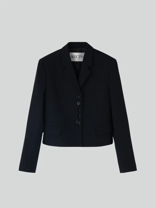 BUTTON DETAIL SHORT JACKET (BLACK)
