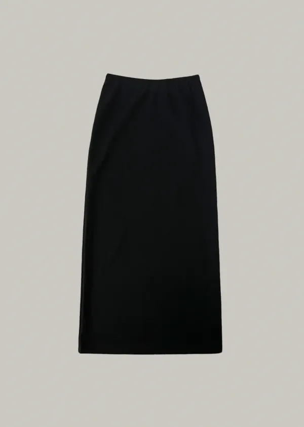 ribbed jersey maxi skirt (black)