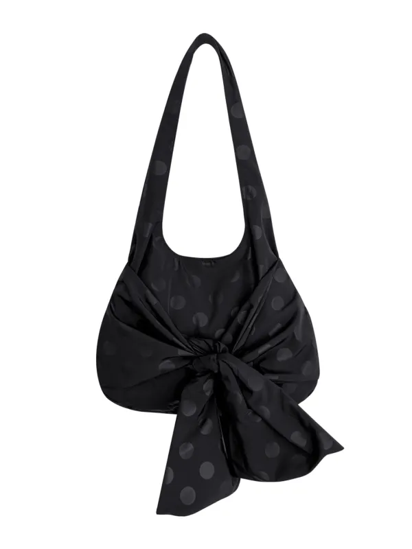 RIBBON STRAP HOBO BAG (BLACK)