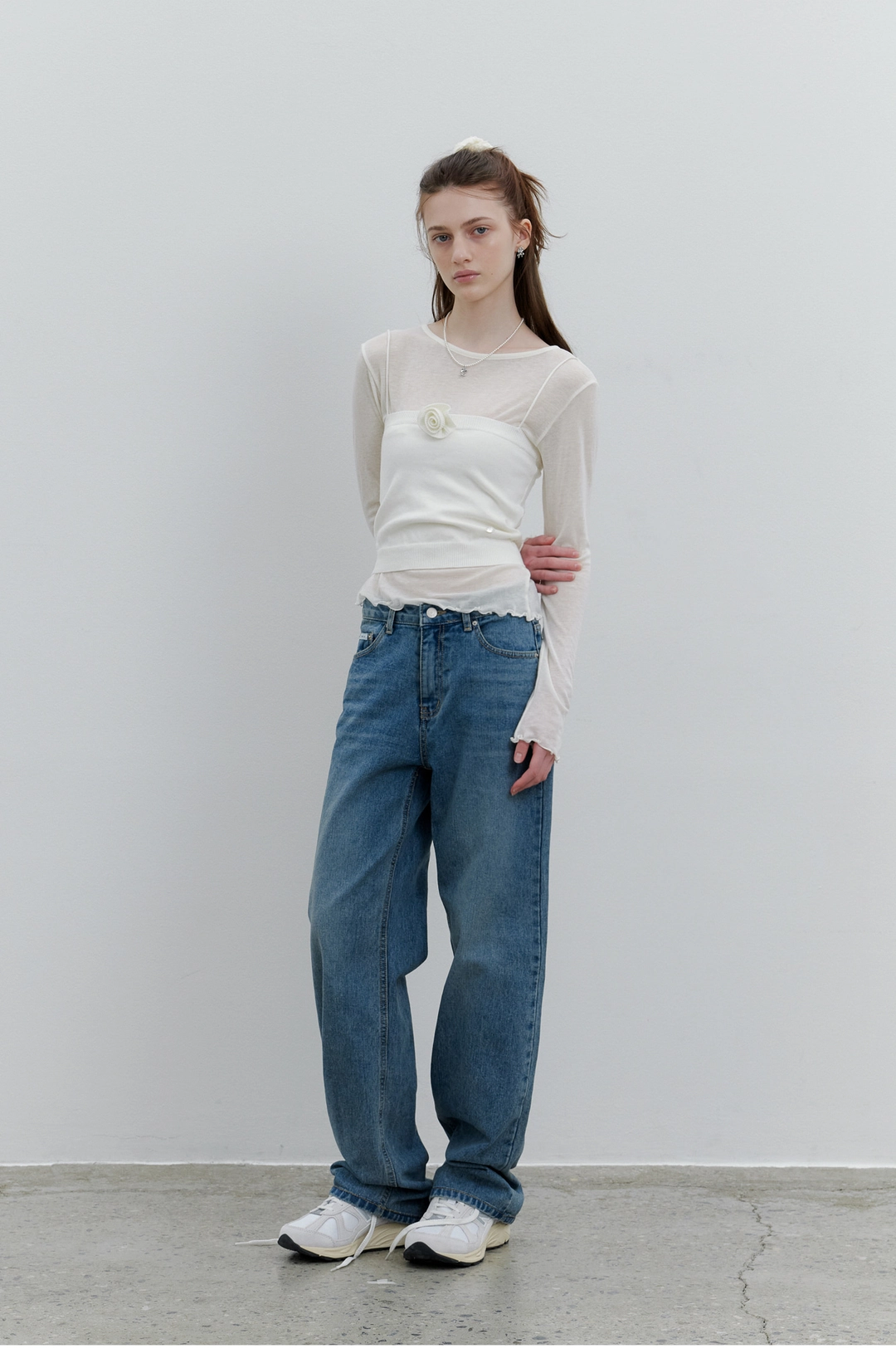 순수 Mid-rise Mellow Jeans (Mid Blue) 상품 이미지 3