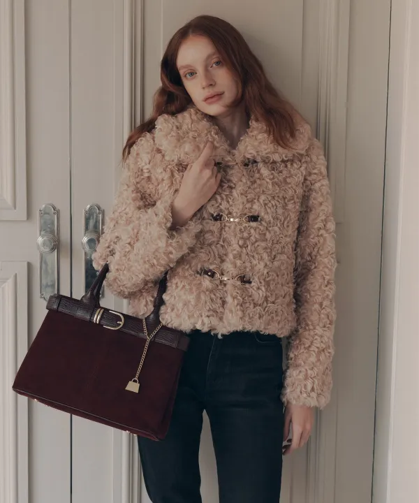 Pink fur jacket