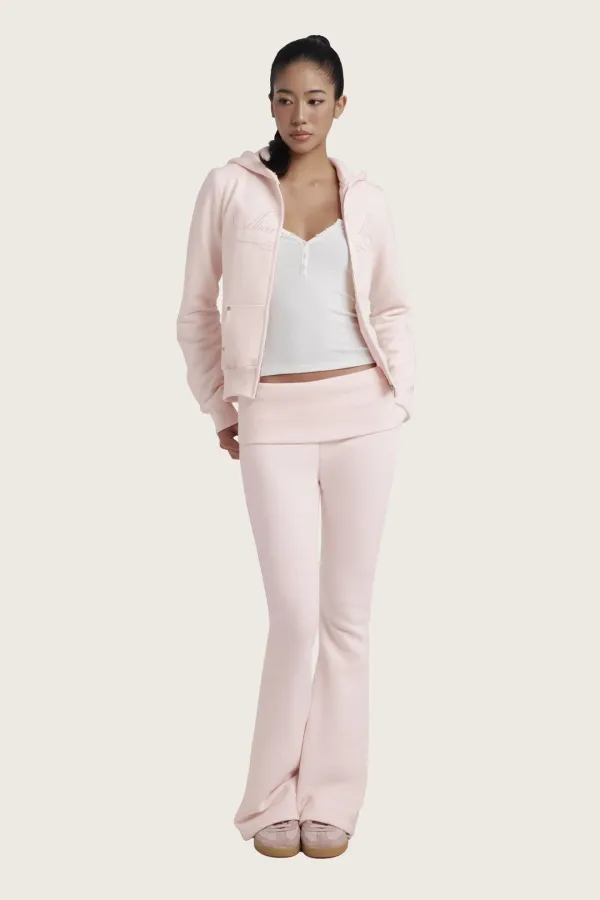 Sheer Romance Slim Hooded Zip-Up, Pink