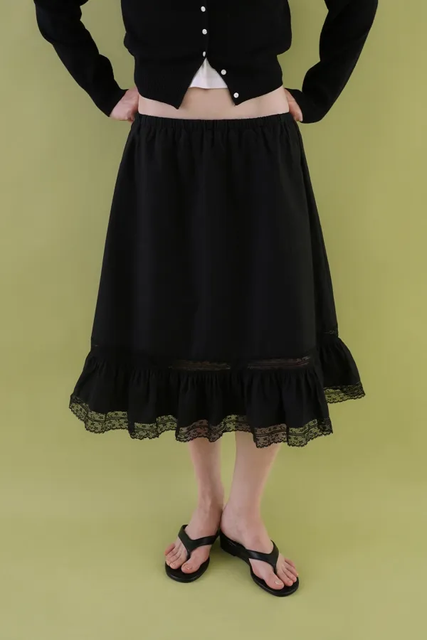 Faye lace skirt_black