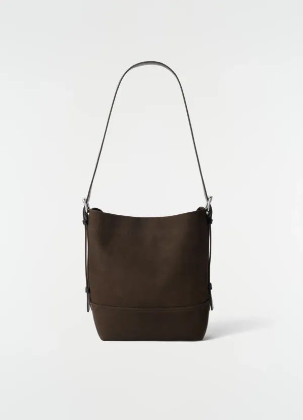 SMALL BELTED TOTE BAG IN ALPACA NUBUCK