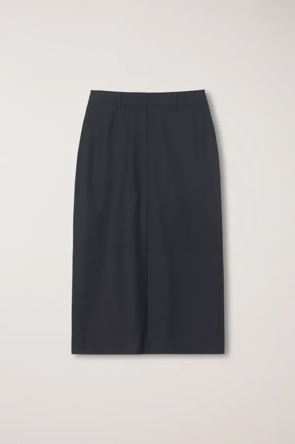 H-LINE LONG SKIRT BLACK_UDSK6B233BK