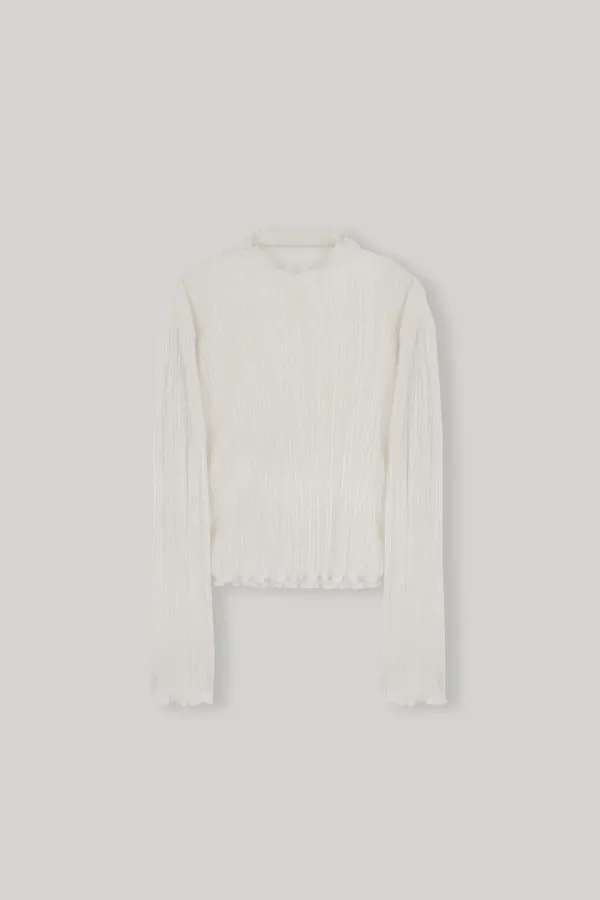 Melissa High-neck Pleats Top