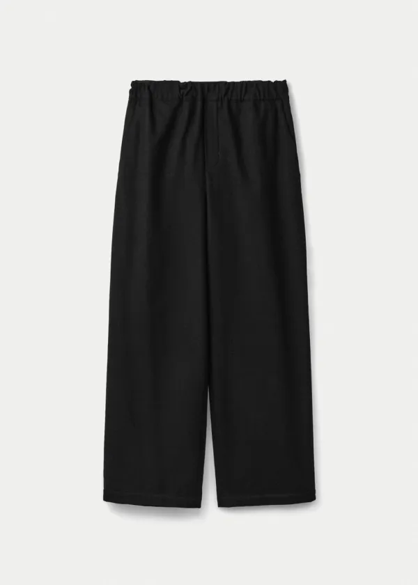 Wool cashmere straight pants_Black
