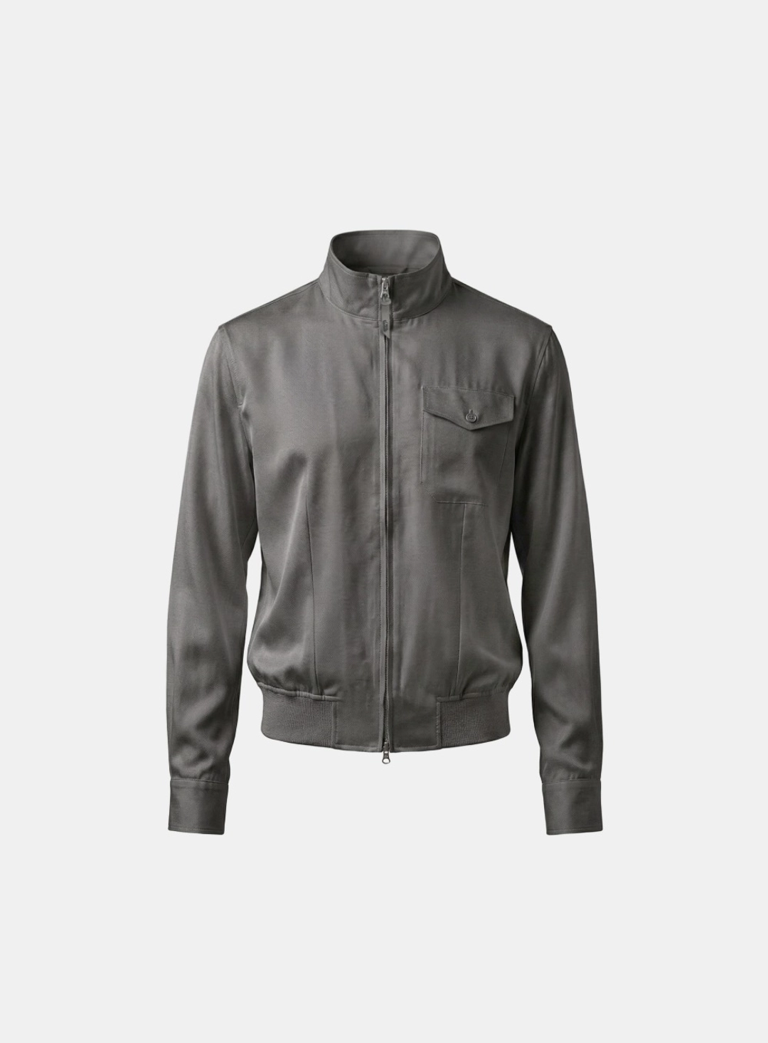 배드블러드 [w-jkt26-042] Contour High-Neck Lightweight Bomber Shacket - Gray 상품 이미지 1