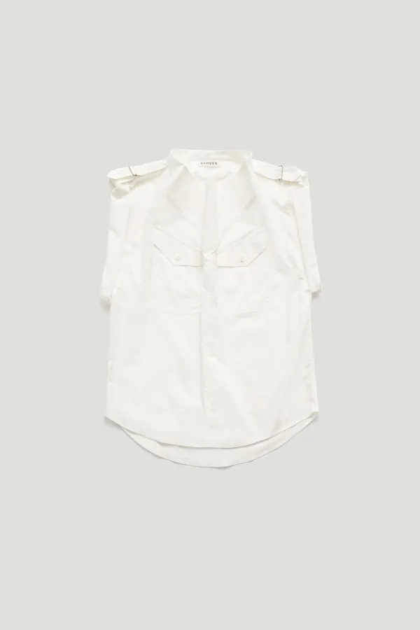 CAMILLE DRAPE BLOUSE_IVORY / ₩142,000