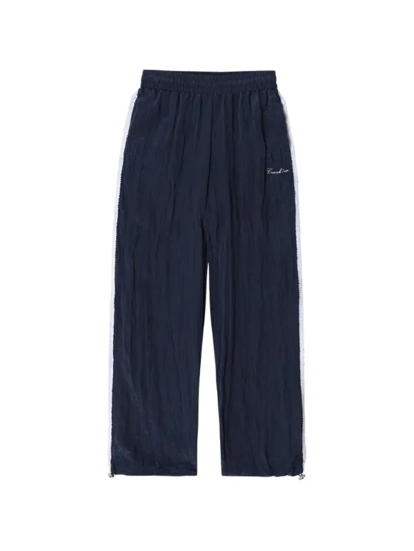 FRILL LINE WRINKLED PANTS_NAVY