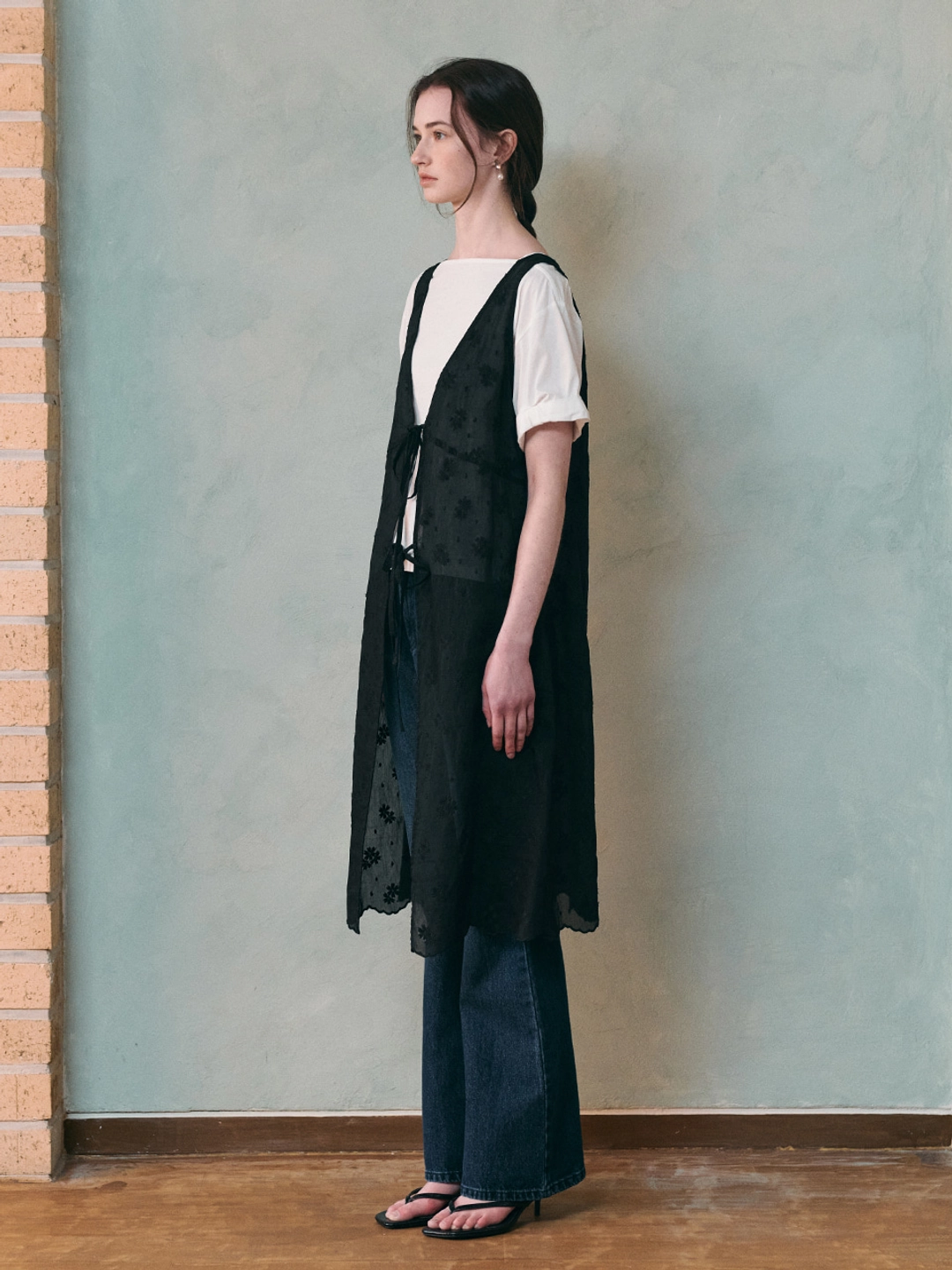 르니나 ELINA layered lace dress_black 상품 이미지 3