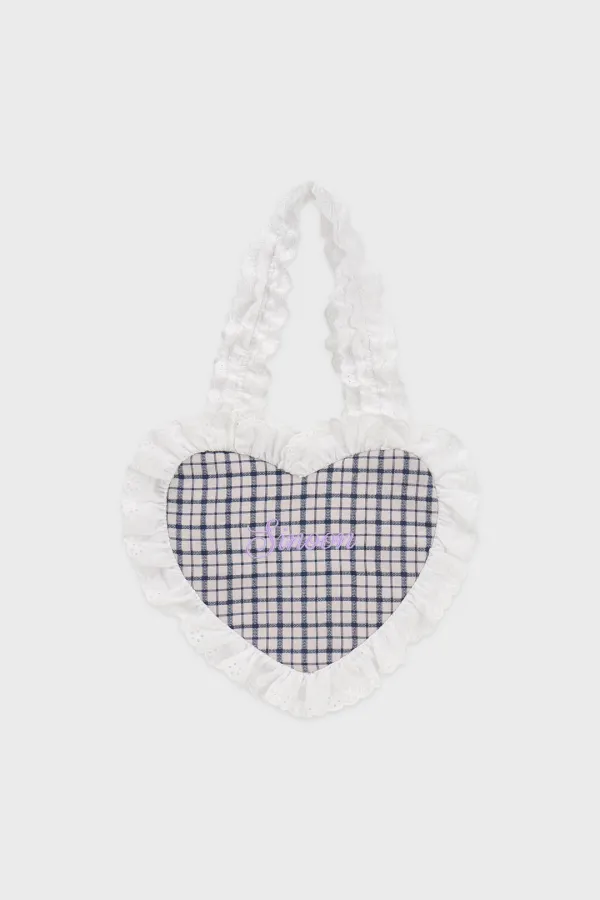 Shirring Heart Bag (Navy)
