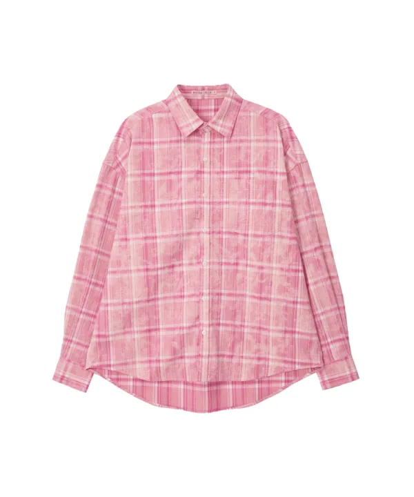 Peach Check Shirt-Pink