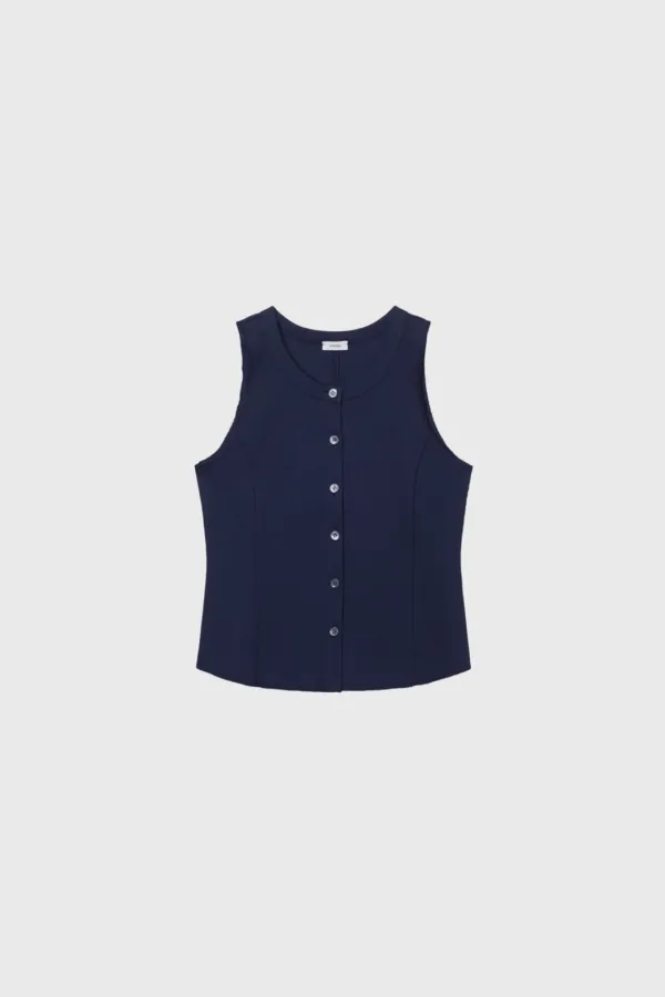 Rib Jersey Sleeveless (White / Melange Gray / Green / Dark Navy)