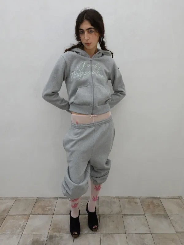 Family Disappointment Hooded Zip-Up Melange Gray