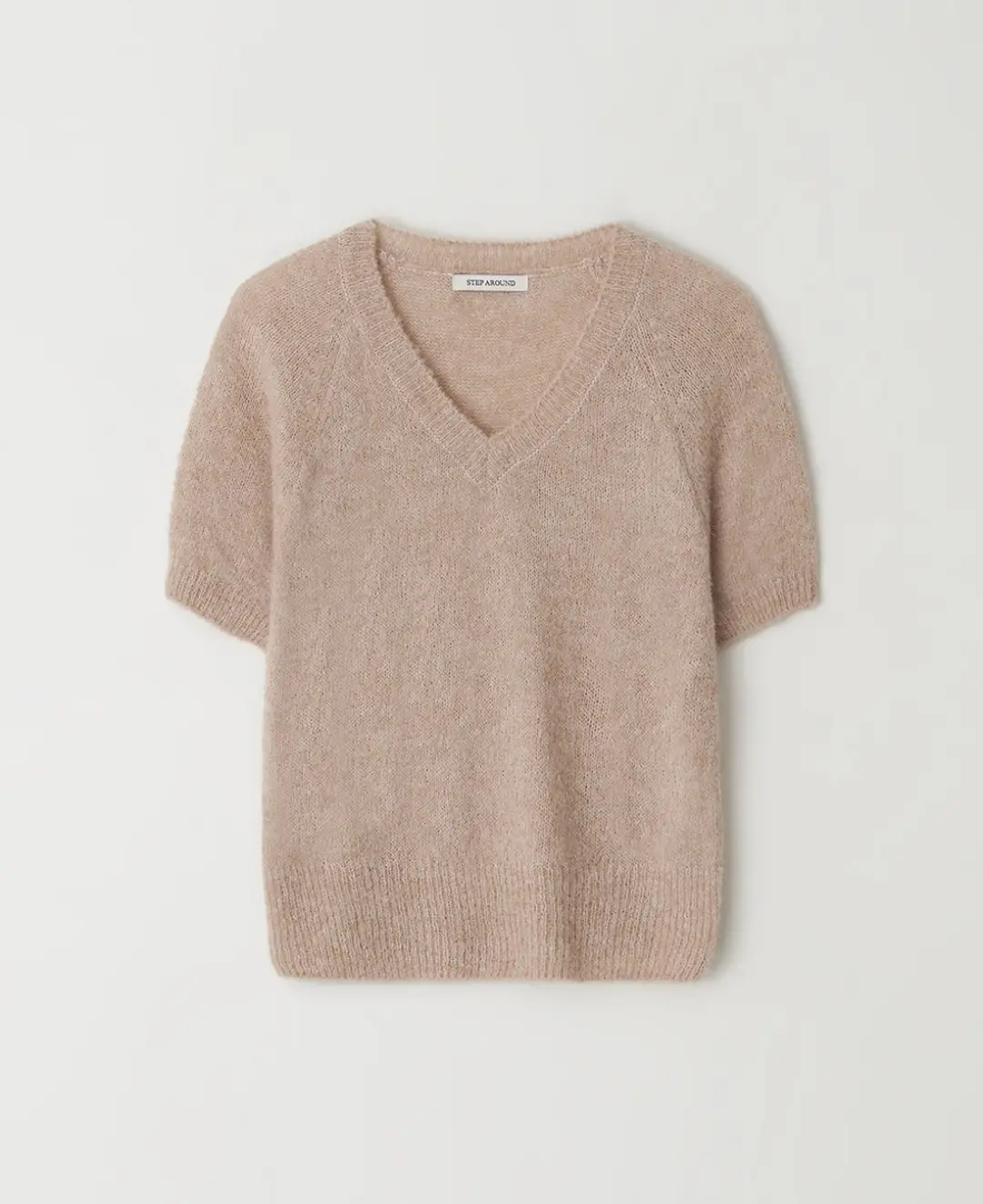스텝어라운드 Alpaca V-neck half knit_PINK 상품 이미지 1