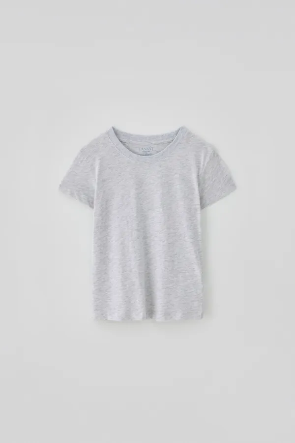 T/T Sculpted half t-shirt (melange white)