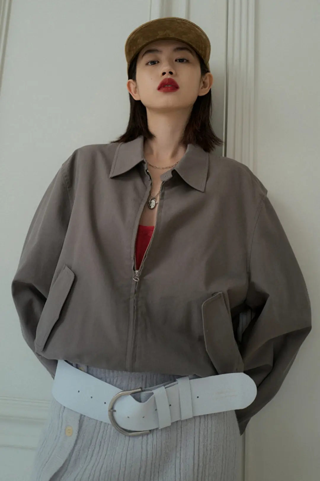오버듀플레어 SOFT COTTON BLOUSON_CHARCOAL 상품 이미지 2