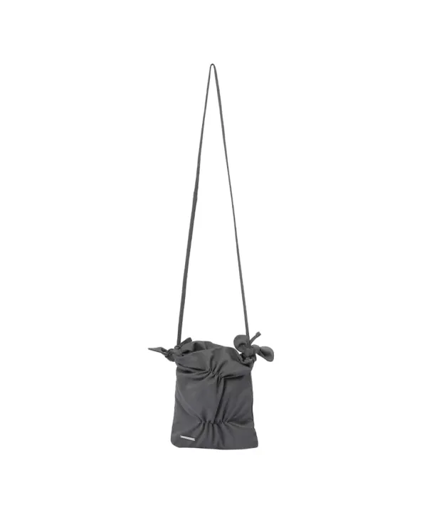 Shirring mini cross bag CHARCOAL