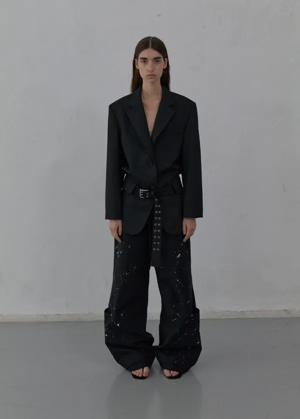 OVERSIZED TAILORED JACKET (BLACK)