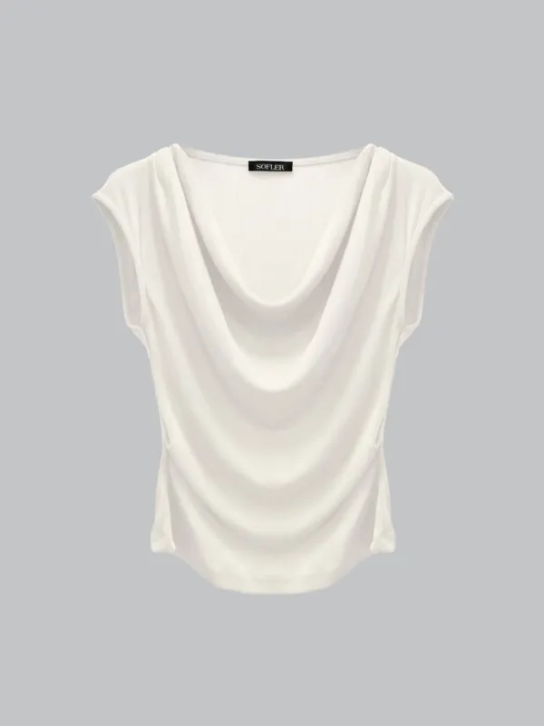 SANDY SHIRRING TOP_IVORY