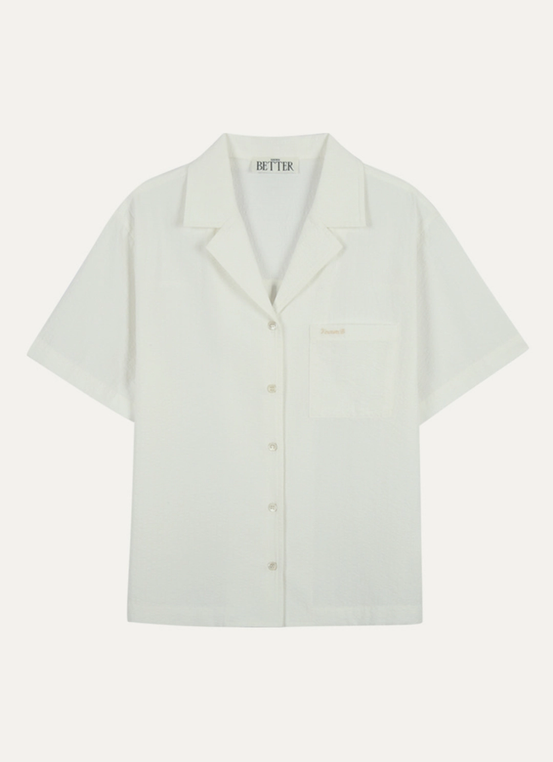 노운베러 V-collar seersucker shirt [KNSS03SH04]_Ivory 상품 이미지 3