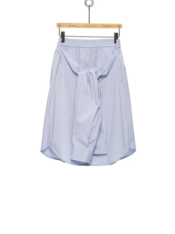 PS26 BLUE STRIPE SHIRT-WRAPPED SKIRT PANTS