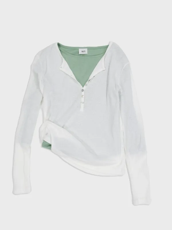 Mother-of-pearl button long sleeves_Ivory