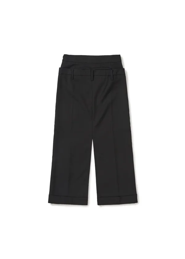 DOUBLE WAIST TAILORED SKIRT (BLACK)