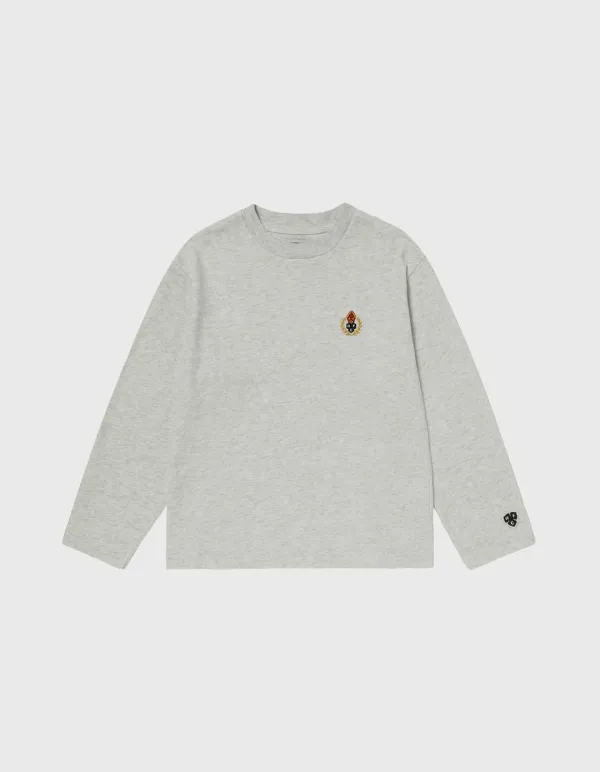 CHILDREN WASHED 17S LONG SLEEVE / M.Grey(3%)