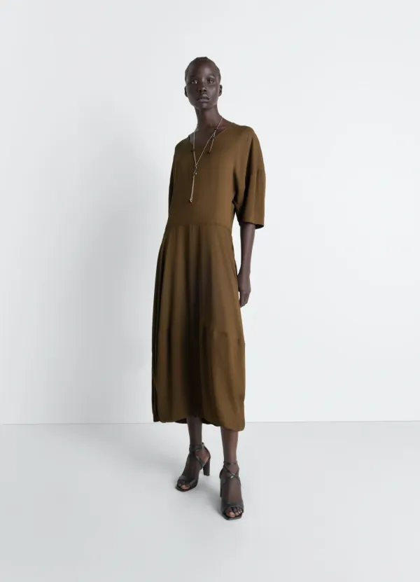 BALLOON DRESS IN CREPE DE CHINE VISCOSE