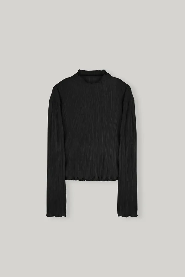 Melissa High-neck Pleats Top