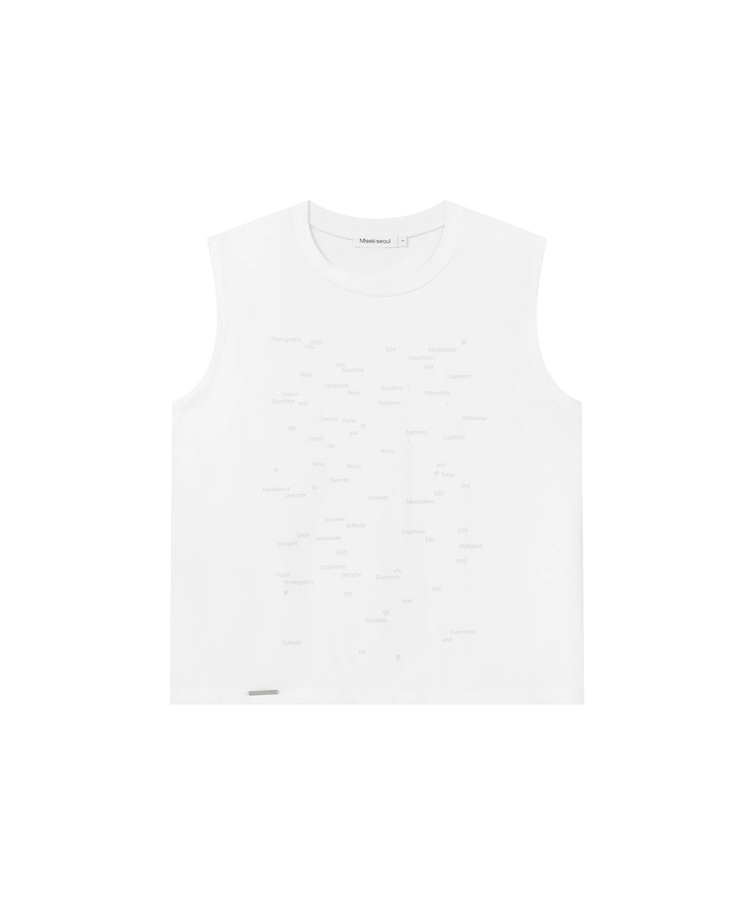 미세키서울 Typographic semi crop sleeveless WHITE 상품 이미지 1