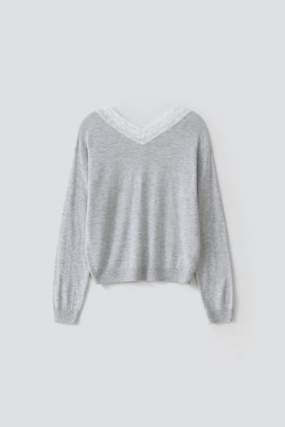 마조네 LACE V-NECK KNIT_MELANGE 상품 이미지 1