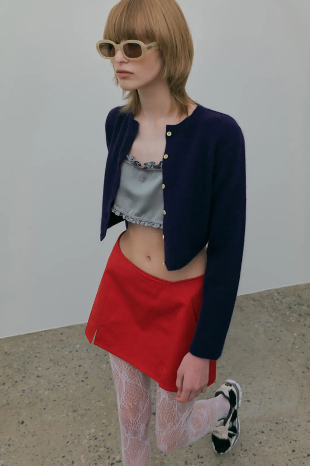 오버듀플레어 RACCOON MINI CARDIGAN_NAVY 상품 이미지 2