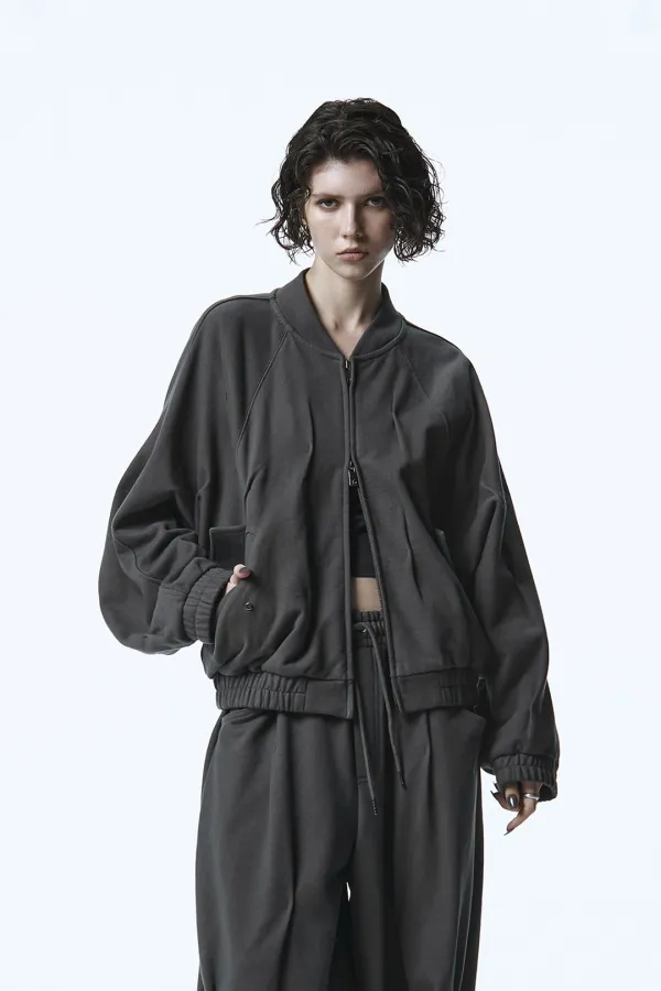 Bar-Tack Set-up Sweat Jumper [ Charcoal ]