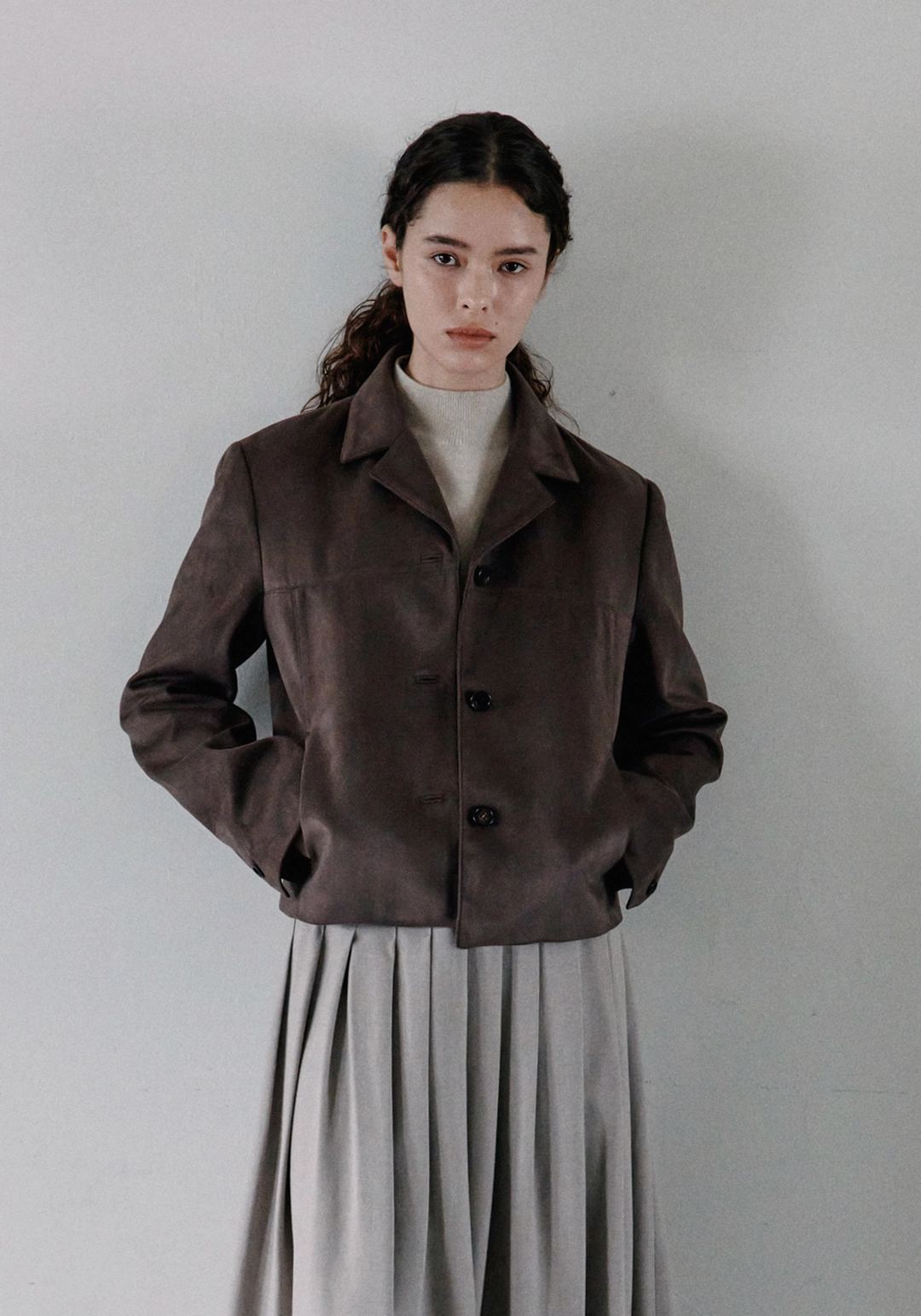 엘로주 Bette Suede Jacket (Deep Choco) 상품 이미지 1