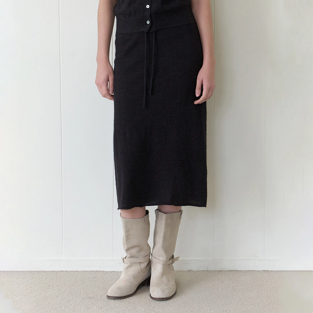 리엘 [SET] Two-piece knit set (black) 상품 이미지 3
