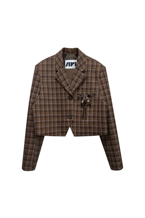 WHITNEY CROP JACKET / BROWN