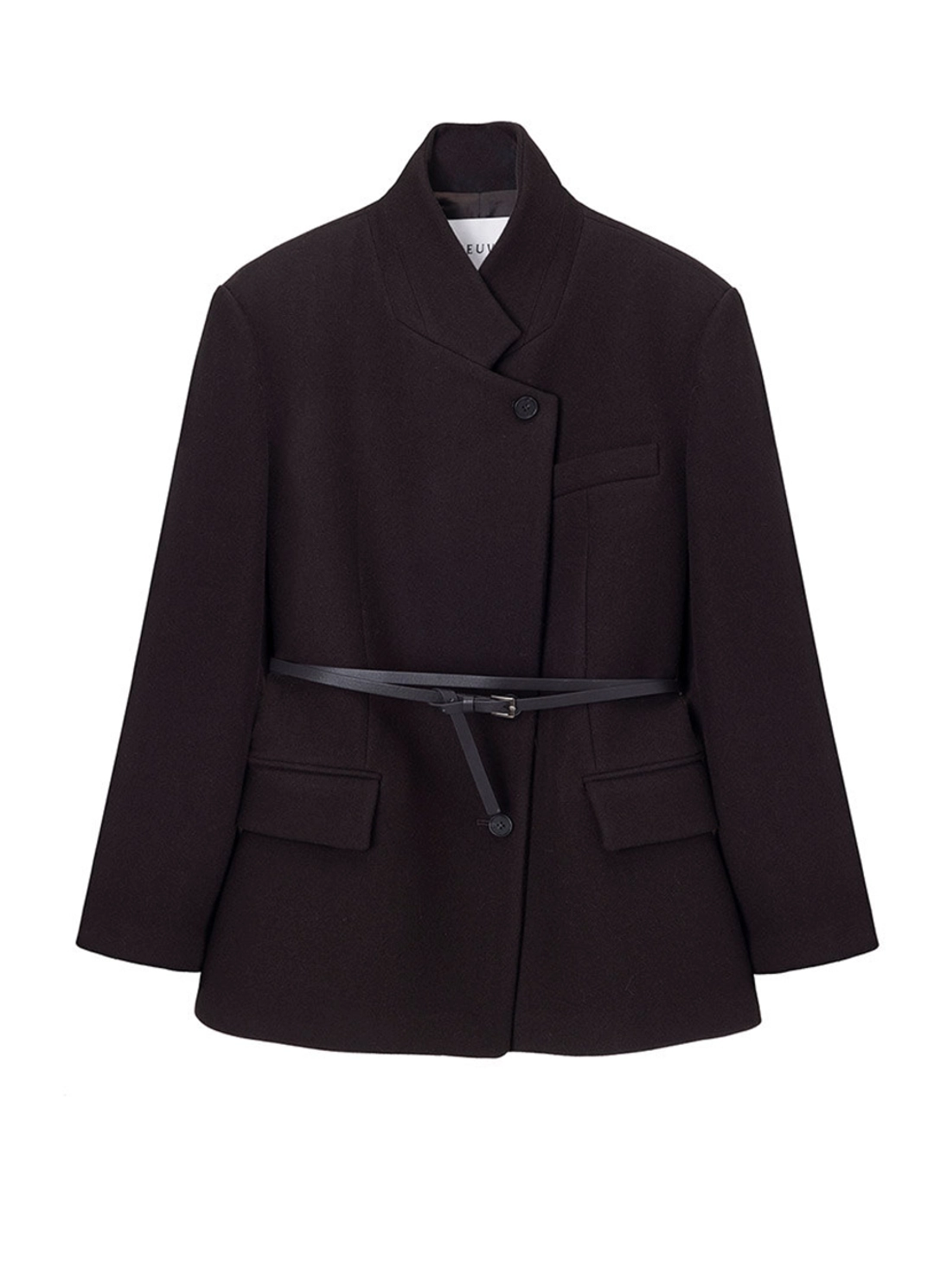 루에브르 High-neck Belted Wool Jacket SW5WJ413_2color 상품 이미지 3