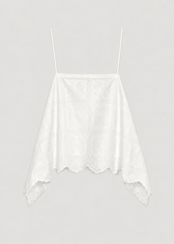 Lace sleeveless blouse (Ivory)