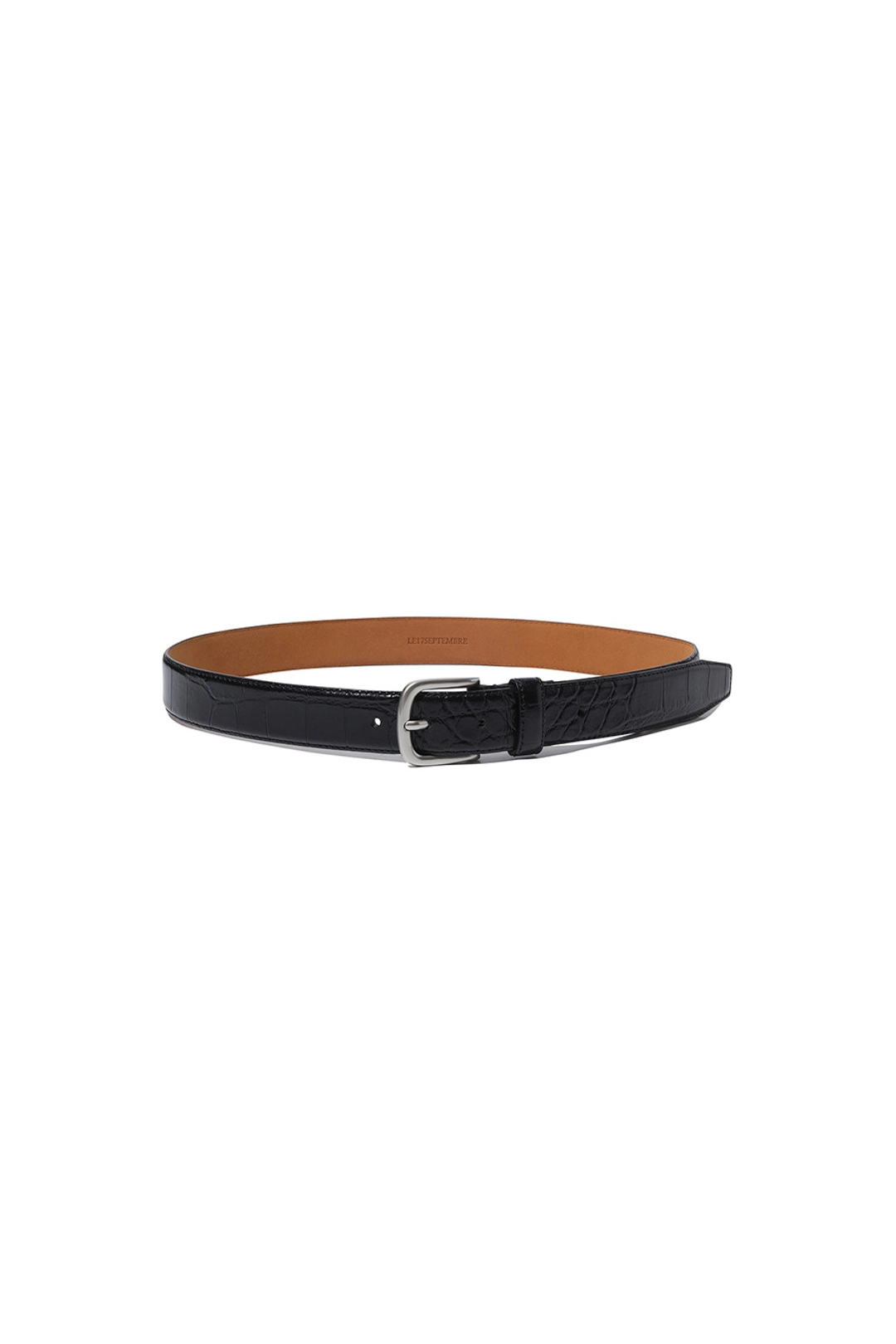 르917 CROC-EFFECT LEATHER BELT [BLACK] 상품 이미지 2