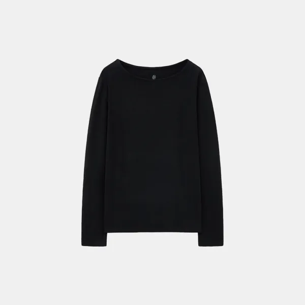 SITP5226 소프트 보트넥 코어 티셔츠_Black