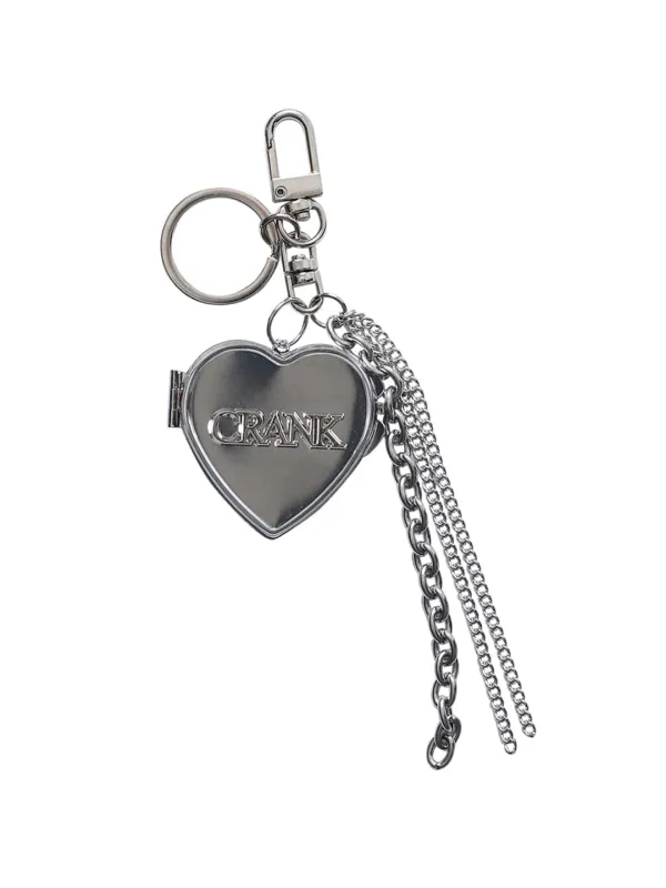 METAL HEART MIRROR KEYRING_SILVER
