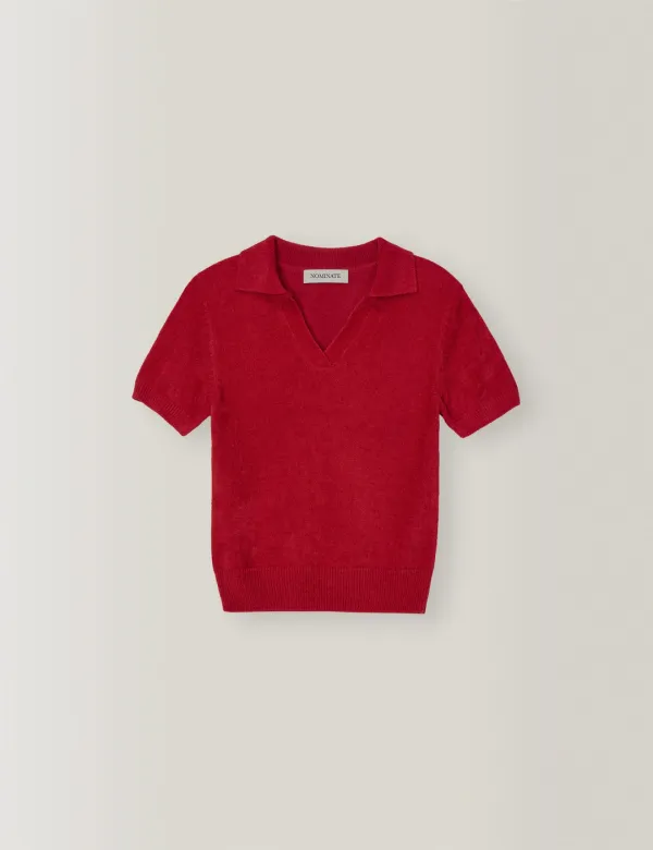Soft Terry Polo Knit (Red)